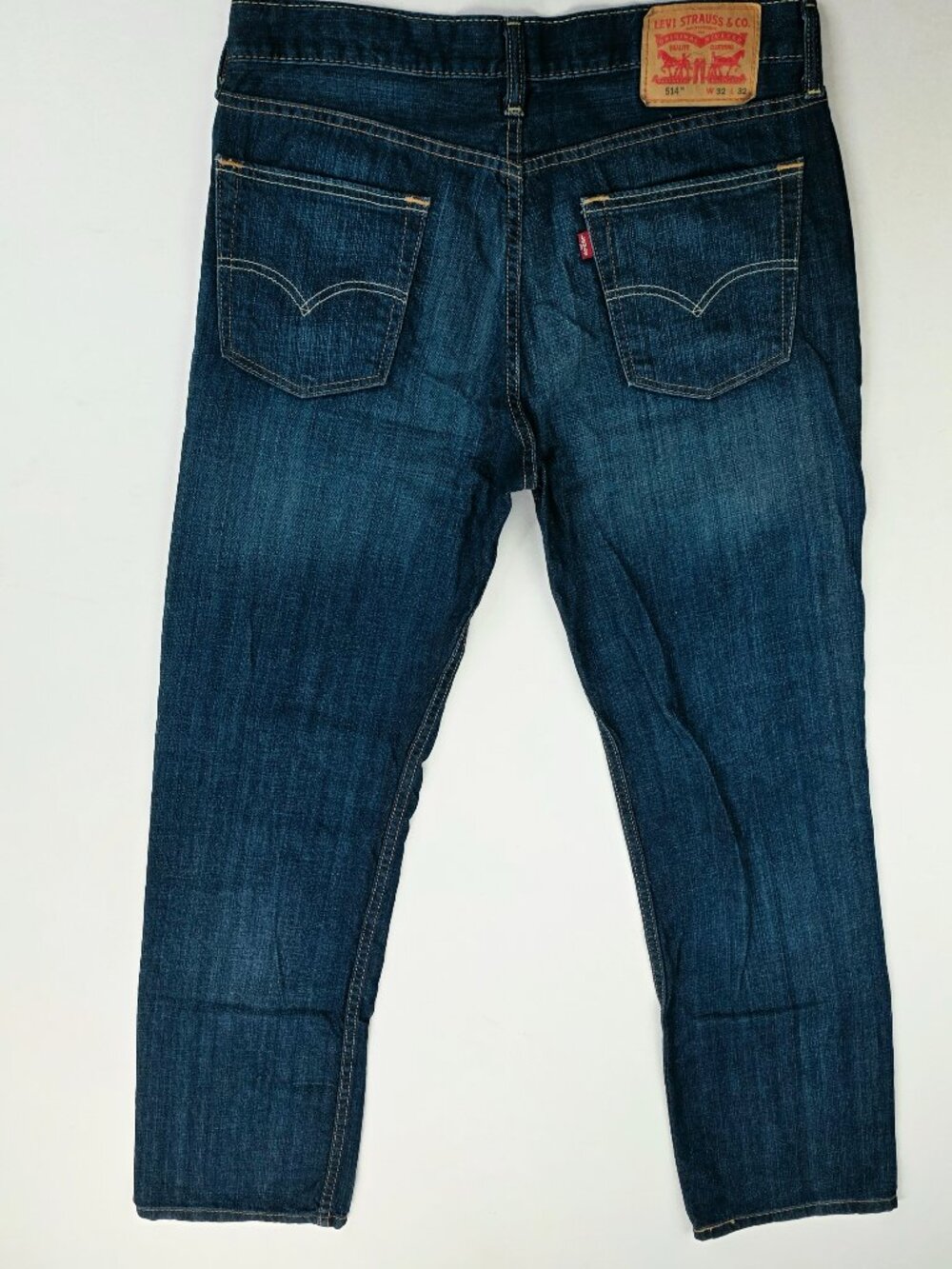 Levi's 514 Mens Size 32X32 Blue Denim Cotton 5 Pocket Logo Tag Jeans